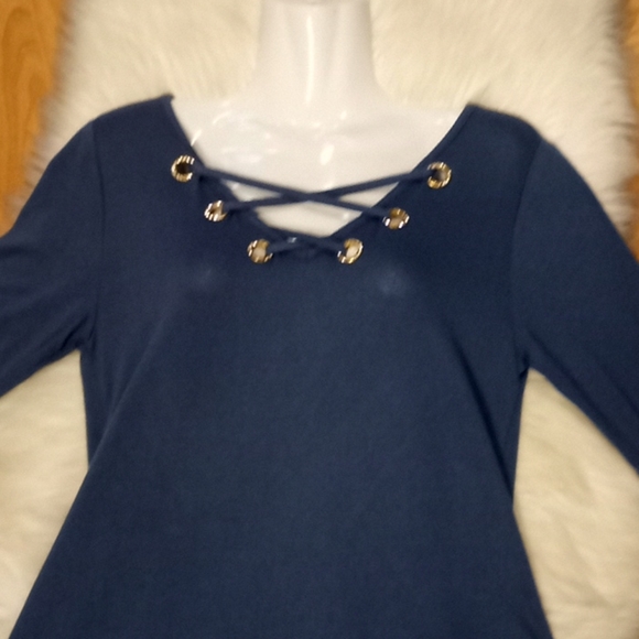 Belle by Belldini Blue Bling Tunic Top - Picture 11 of 13